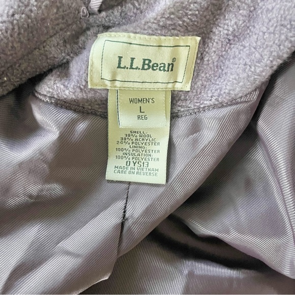 L.L. Bean Women’s Jacket Wool Blend Purple Winter Coat w Front Pockets Large - Picture 2 of 8